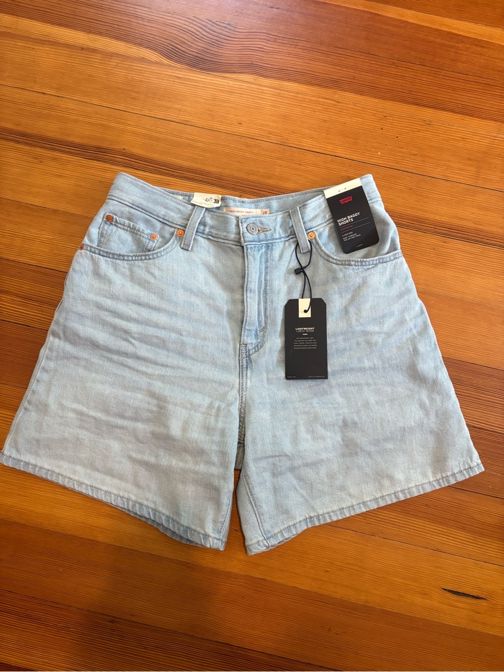 High Rise Baggy Linen+ Denim Lightweight Women's Shorts - Picture 2 of 7